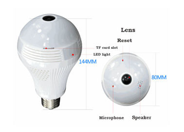 Videocamera di sicurezza senza fili della lampadina di Wifi, profilo alto della macchina fotografica della lampadina E27
