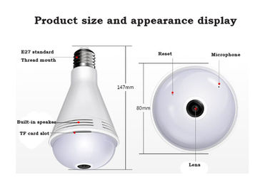 Macchina fotografica doppia della lampadina della luce E27 dell'allarme automatico, monitoraggio senza fili della casa della macchina fotografica di IR