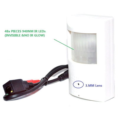 sicurezza domestica Pir Smoke Detector della camera da letto nascosta mini macchina fotografica del IP della lente di 3.7mm